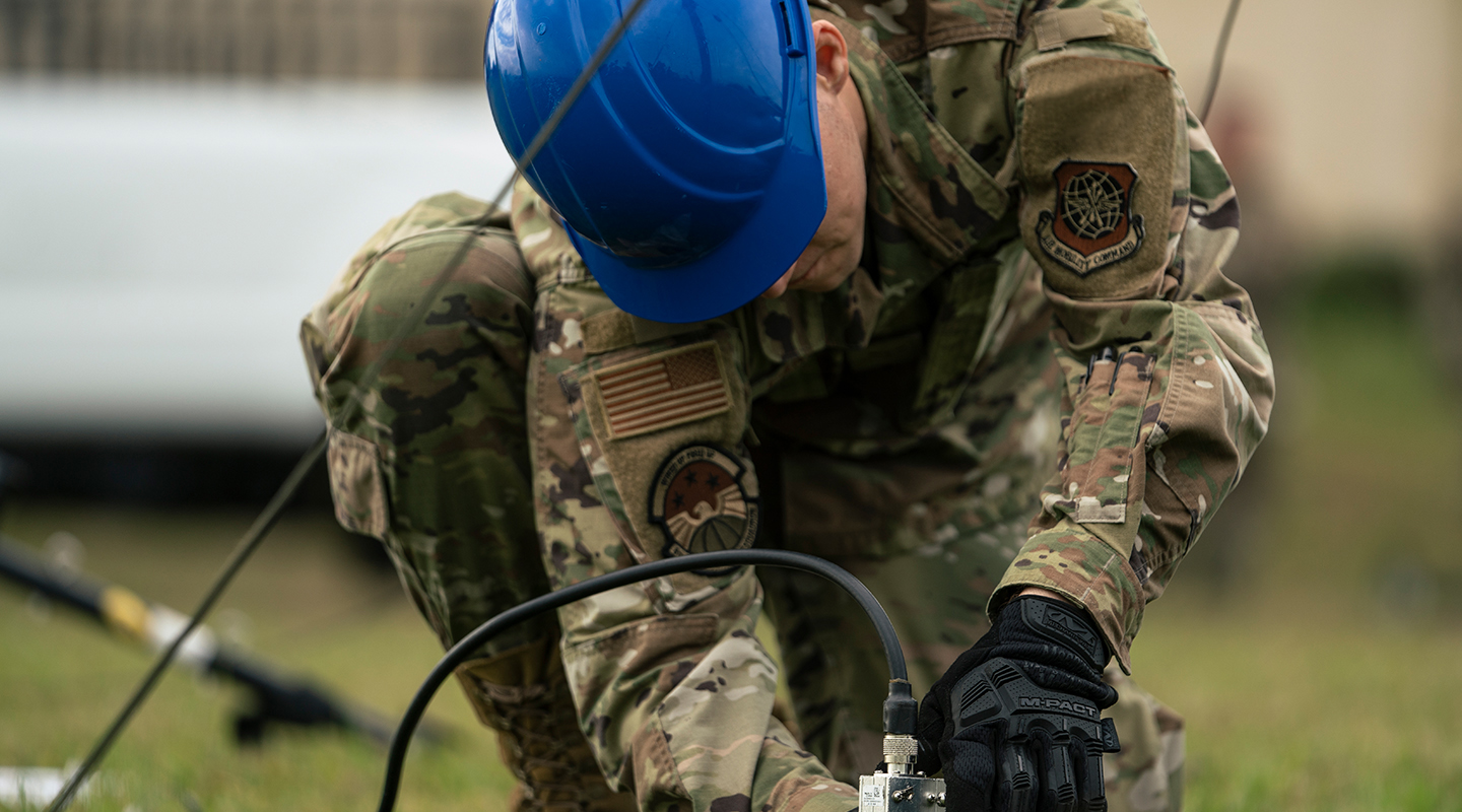 airman working with equipment