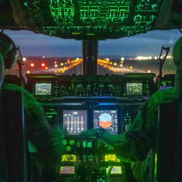 airmen in cockpit