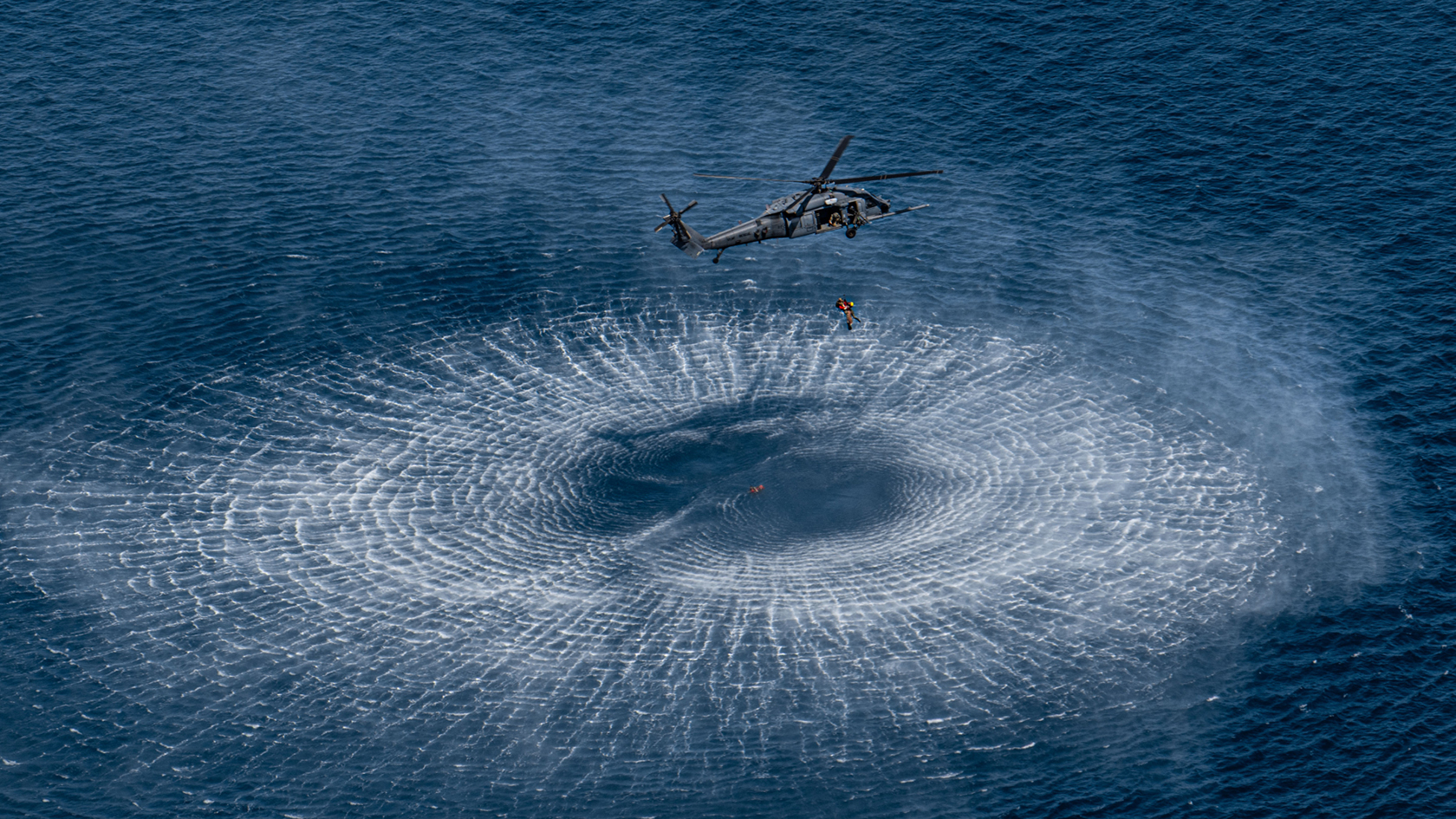 rescue aircraft above wter