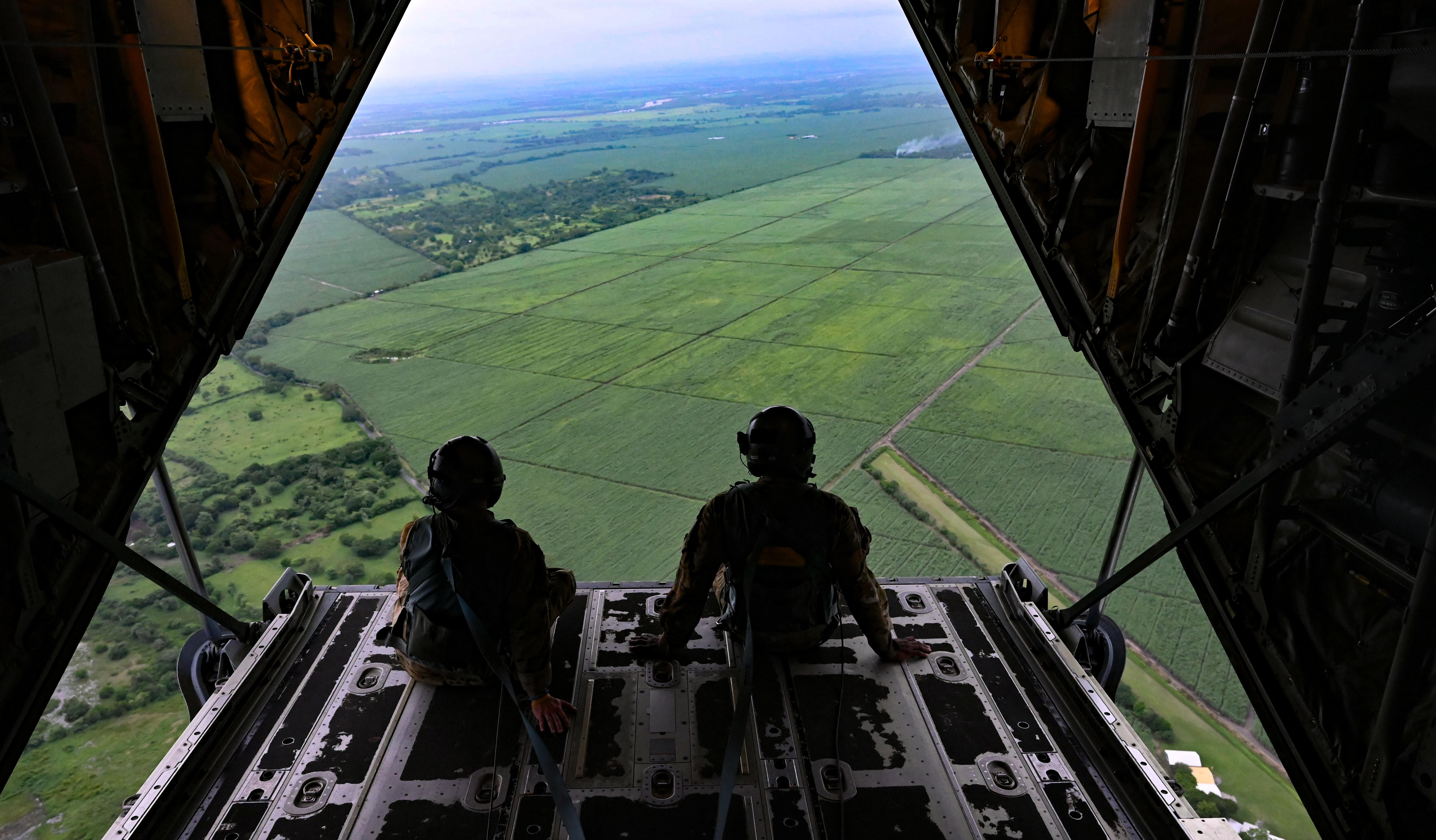 Male and female Airmen posing