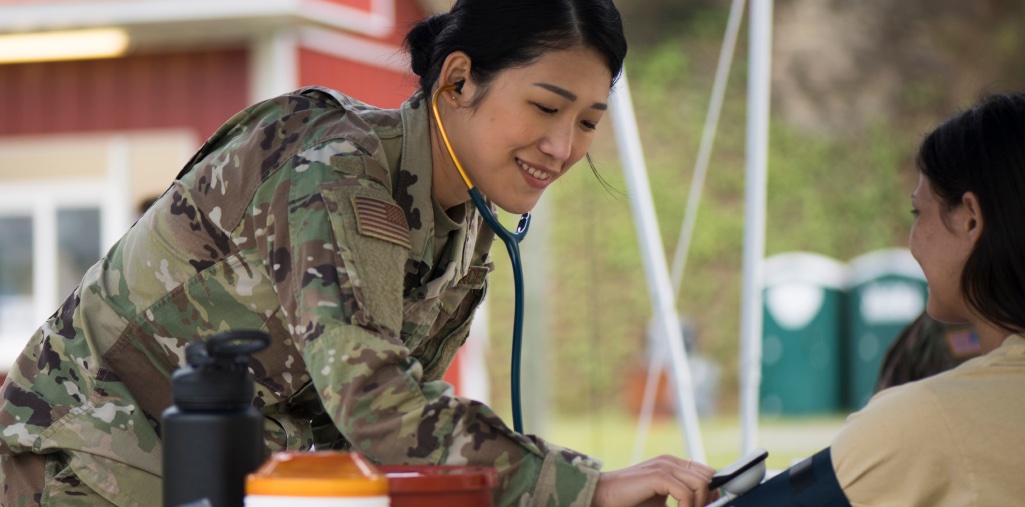 airman checking patient