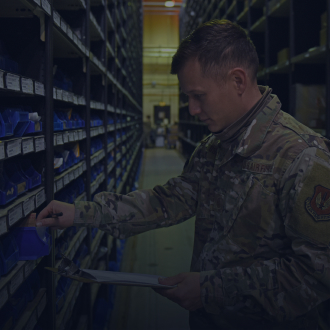 Airman working in logistics