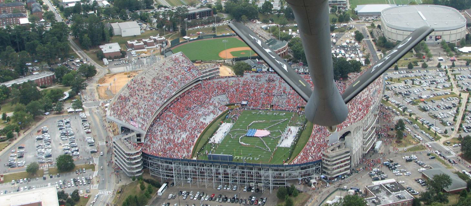 Aerial view of Alabama football stadium