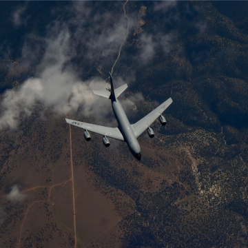 Air National Guard plane flying over Indiana