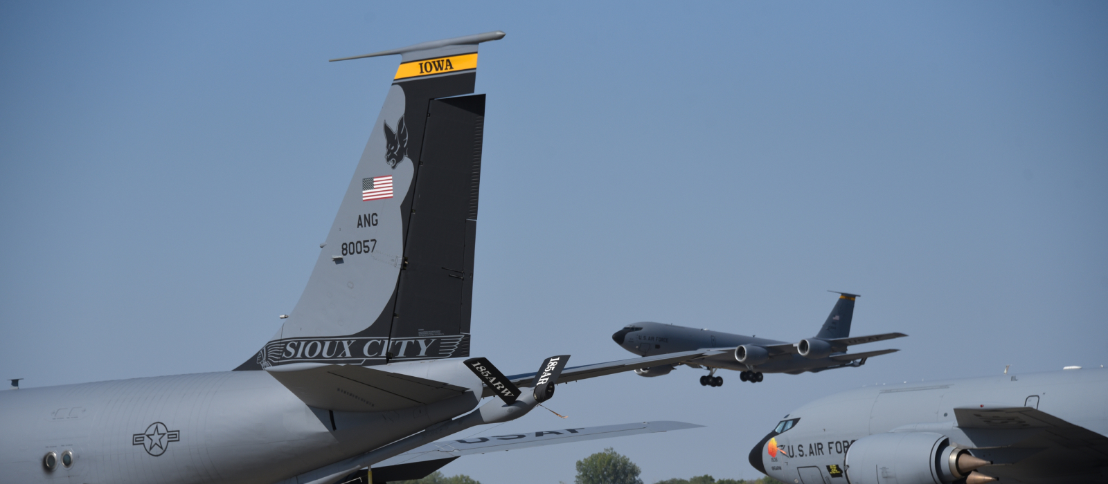 Air National Guard plane on an Iowa airfield