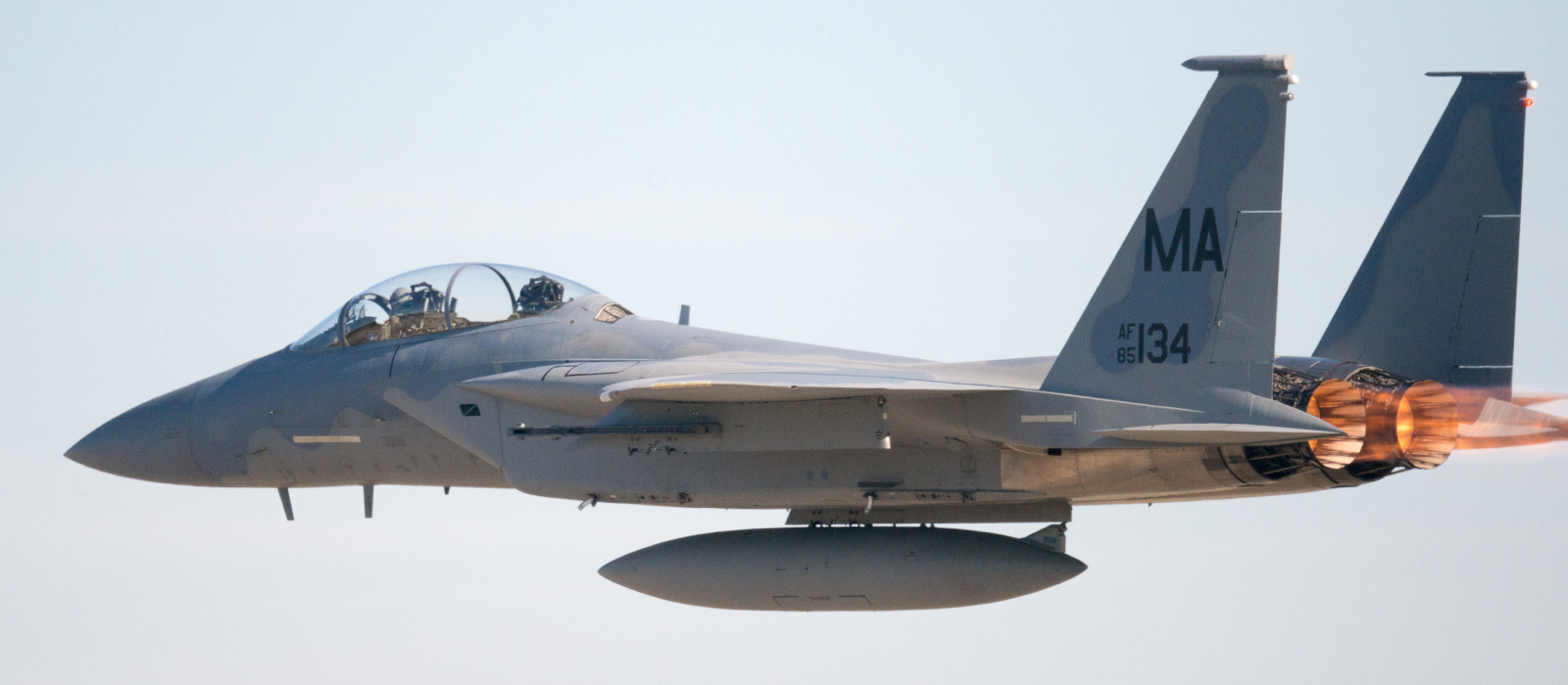 Air National Guard jet flying over Massachusetts