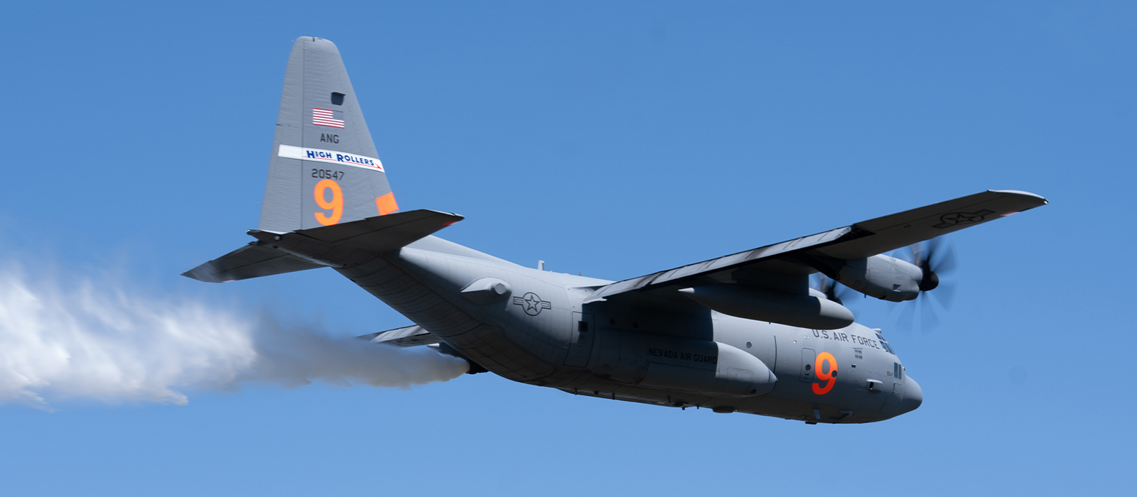 Air National Guard plane flying over Las Vegas