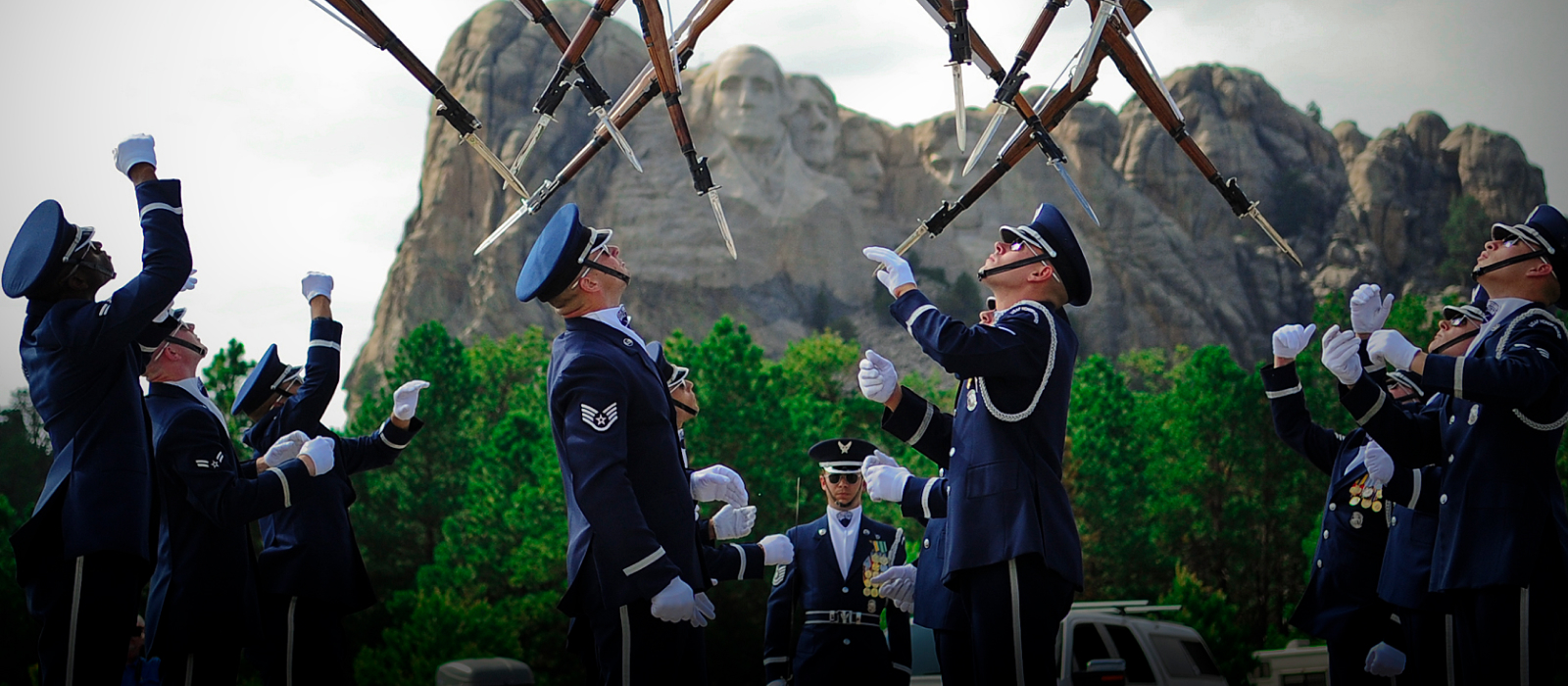 Air Force Honor Guard at Mount Rushmore