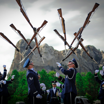 Air Force Honor Guard at Mount Rushmore