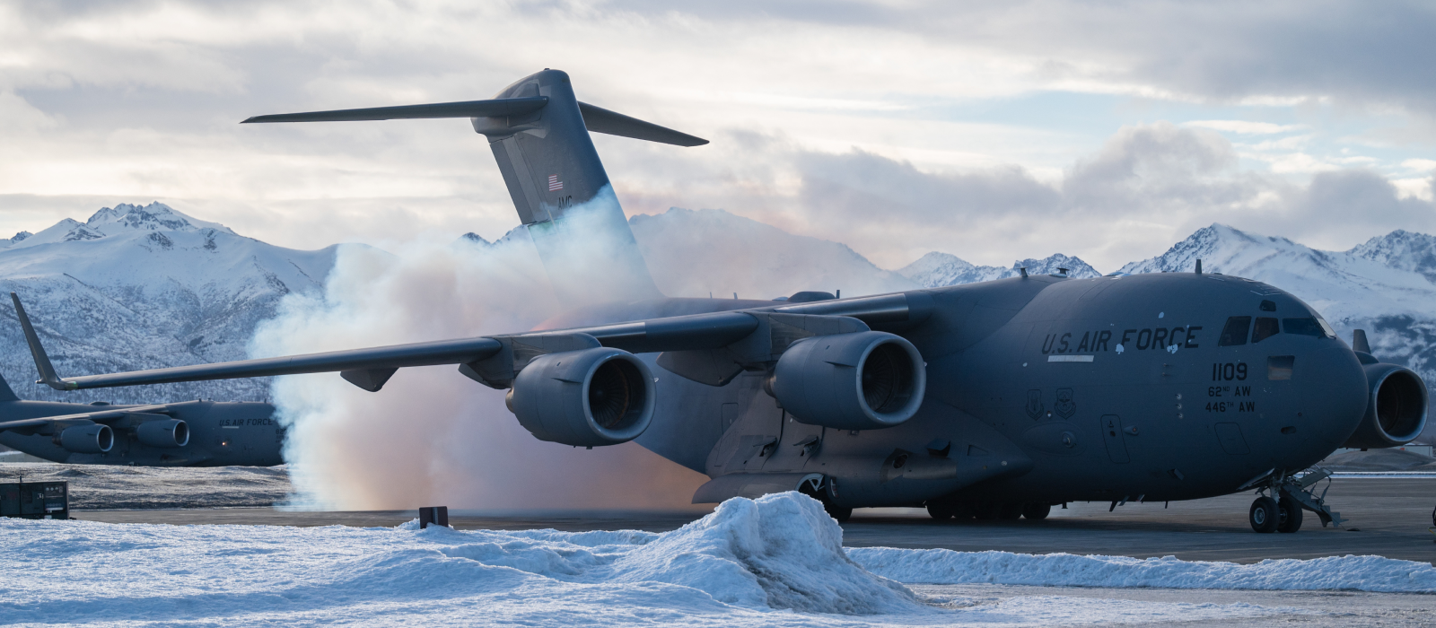 Air National Guard plane on runway in Washington 