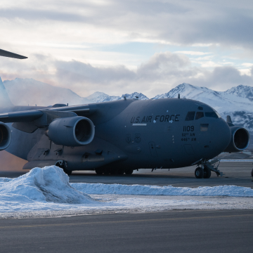 Air National Guard plane on runway in Washington 