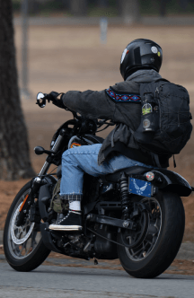 Airman on motorcycle
